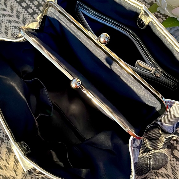 NWOT COACH Caryall Bag in Signature Jacquard Blue and Silver - Picture 6 of 8